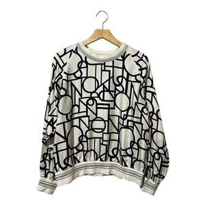 Raoul Women's Blouse Abstract Size 12 Silk Long Sleeves Pullover Geometric